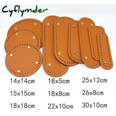 Cyflymder Oval /Round Bottom For Knitted Bag Leather Accessories Handmade With Holes Diy Crochet