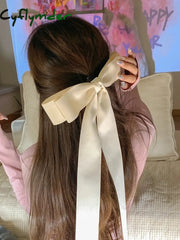Cyflymder Oversized Bow Hair Clip For Girls Ballet Style Ribbon Spring Headdress And Edge