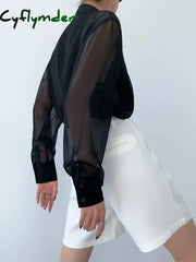 Cyflymder - Oversized Combination Mesh Shirt Shirts