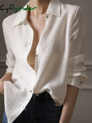 Cyflymder - Oversized Ladder Textured Cover Up Shirt White / S Shirts