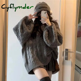 Cyflymder Oversized Women Sweater Winter Solid Pullovers Korean Knitwears O-Neck Ladies Jumpers