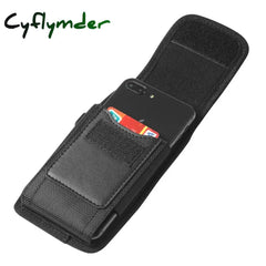 Cyflymder Oxford Cloth Waist Bag Men Women Mobile Phone Pouch Hanging Storage Portable Black