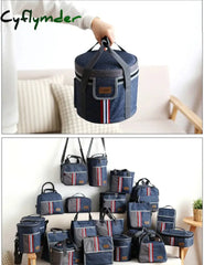 Cyflymder Oxford Lunch Bag Insulated Cooler Women Kids Bento Thermal Food Carrier Accessories