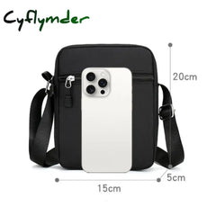 Cyflymder Oxford Shoulder Bag Durable Mini Black Mobile Phone Bag Waist Pack Men Crossbody Bags Man Bag Handbag bolso