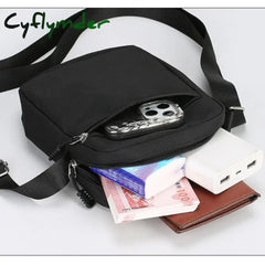 Cyflymder Oxford Shoulder Bag Durable Mini Black Mobile Phone Bag Waist Pack Men Crossbody Bags Man Bag Handbag bolso