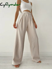 Cyflymder- Palazzo Tied Wide Leg Dress Pants