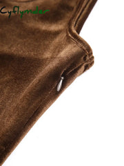 Cyflymder - Paradise Feeling Velvet Zippered Midi Dress Dresses