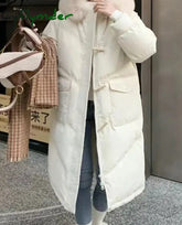 Parkas for Women Fleece Turtleneck Thermal Casual Loose Long Coat Winter New Fashion Pocket Zipper Warm Outerwear Cyflymder