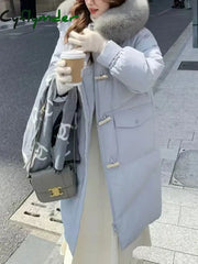 Parkas for Women Fleece Turtleneck Thermal Casual Loose Long Coat Winter New Fashion Pocket Zipper Warm Outerwear Cyflymder