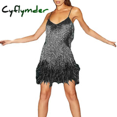 Cyflymder party outfits Summer Pink Party Dress Evening Luxury Women Clothes Tassel Fringed Sexy Bodycon Dress Club
