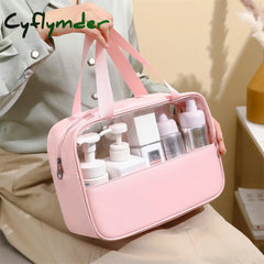 Cyflymder Patchwork Cosmetic Bag Makeup Storag Translucent Large Capacity Bath Organizer Waterproof