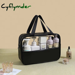 Cyflymder Patchwork Cosmetic Bag Makeup Storag Translucent Large Capacity Bath Organizer Waterproof