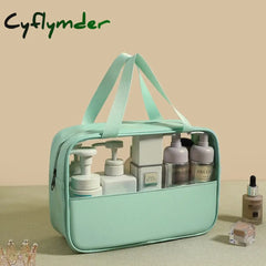 Cyflymder Patchwork Cosmetic Bag Makeup Storag Translucent Large Capacity Bath Organizer Waterproof