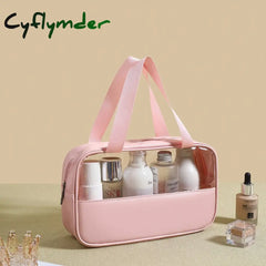 Cyflymder Patchwork Cosmetic Bag Makeup Storag Translucent Large Capacity Bath Organizer Waterproof