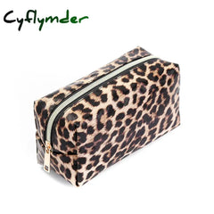 Cyflymder Pencil Case Big Kawaii Pencil Bags Stationery Trousse PU Leather Leopard Print Make Up Pen Case School