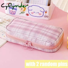 Cyflymder Pencil Case Pen Pouch Marker Bag Lightweight Wear-Resistant With Zipper Canvas For