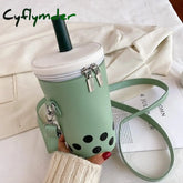 Cyflymder Personalized Bag For Women New Fashion Milk Tea Cup Shaped Bags Small Bucket Shoulder