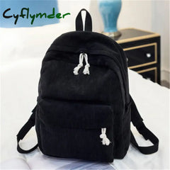 Cyflymder Personalized Corduroy Women Schoolbag Backpack Training Anti-theft Shoulder Bag For Teenager Knapsack Unisex