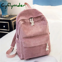 Cyflymder Personalized Corduroy Women Schoolbag Backpack Training Anti-theft Shoulder Bag For Teenager Knapsack Unisex