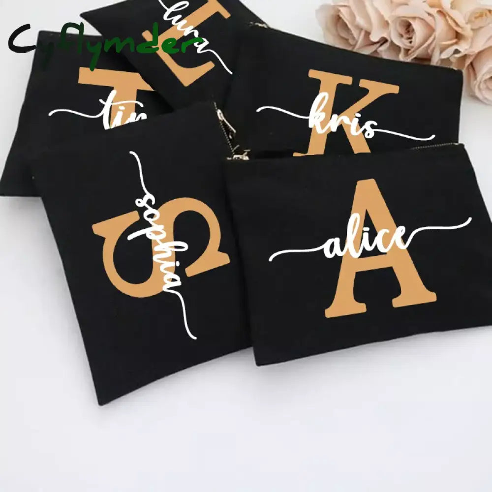 Cyflymder Personalized Makeup Bag Bridesmaid Maid Of Honor Holiday Wedding Bachelorette Party Gift