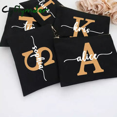 Cyflymder Personalized Makeup Bag Bridesmaid Maid Of Honor Holiday Wedding Bachelorette Party Gift