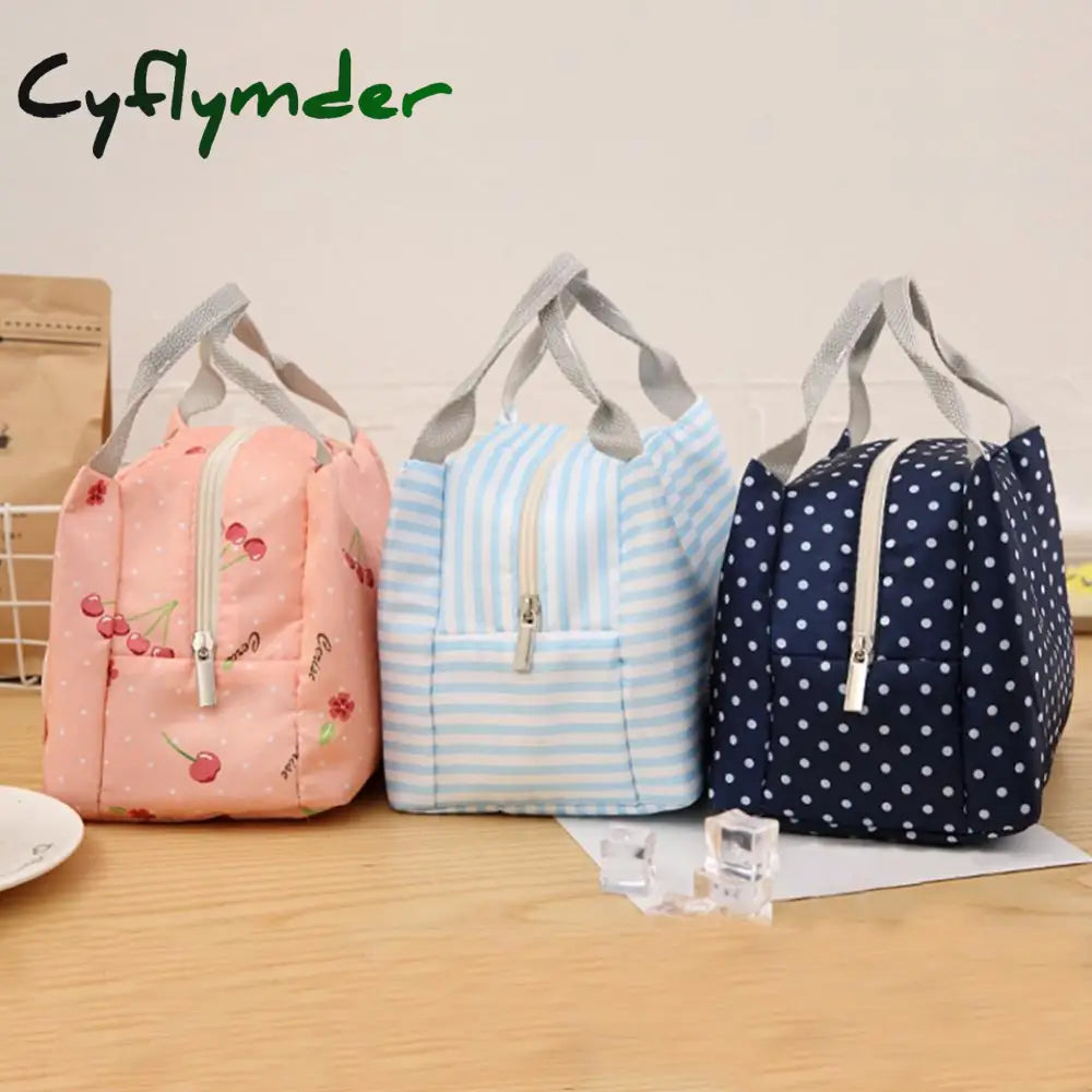Cyflymder Picnic Travel Lunch Bag Thermal Insulated Box Bento Pouch Dinner Insulation Student Cute