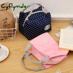Cyflymder Picnic Travel Lunch Bag Thermal Insulated Box Bento Pouch Dinner Insulation Student Cute