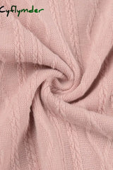 Cyflymder - Pink Casual Solid Basic Hooded Collar Long Sleeve Dresses