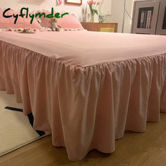Cyflymder Pink Ruffled Seersucker Duvet Cover Set 3/4pcs Soft Lightweight Down Alternative Grey Bedding Set with Bed