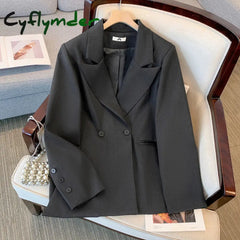 Cyflymder Plus Size Women’s Spring and Autumn Workplace Women’s Commuting Suit Long Suit Jacket plus Loose Trousers