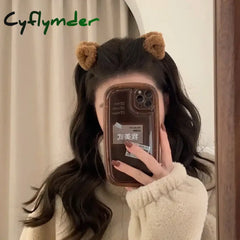 Cyflymder Plush Cat Ears Hair Clips For Women Girls Lamb Cashmere Hairpin Forehead Bangs Clip Fluffy Children New