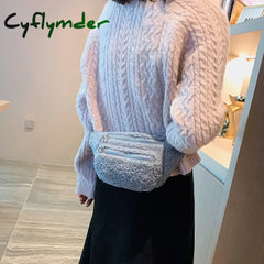 Cyflymder Plush Women’s Waist Bag Solid Color Belt Bags Shoulder Crossbody Chest Brand Designer