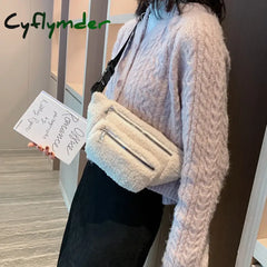 Cyflymder Plush Women’s Waist Bag Solid Color Belt Bags Shoulder Crossbody Chest Brand Designer