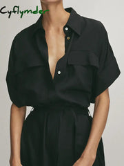 Cyflymder - Polo Pockets Tied Midi Dress Dresses