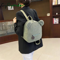 Cyflymder Portable Children Travel Shopping Rucksacks Casual Autumn Winter Lamb Fleece Women’s