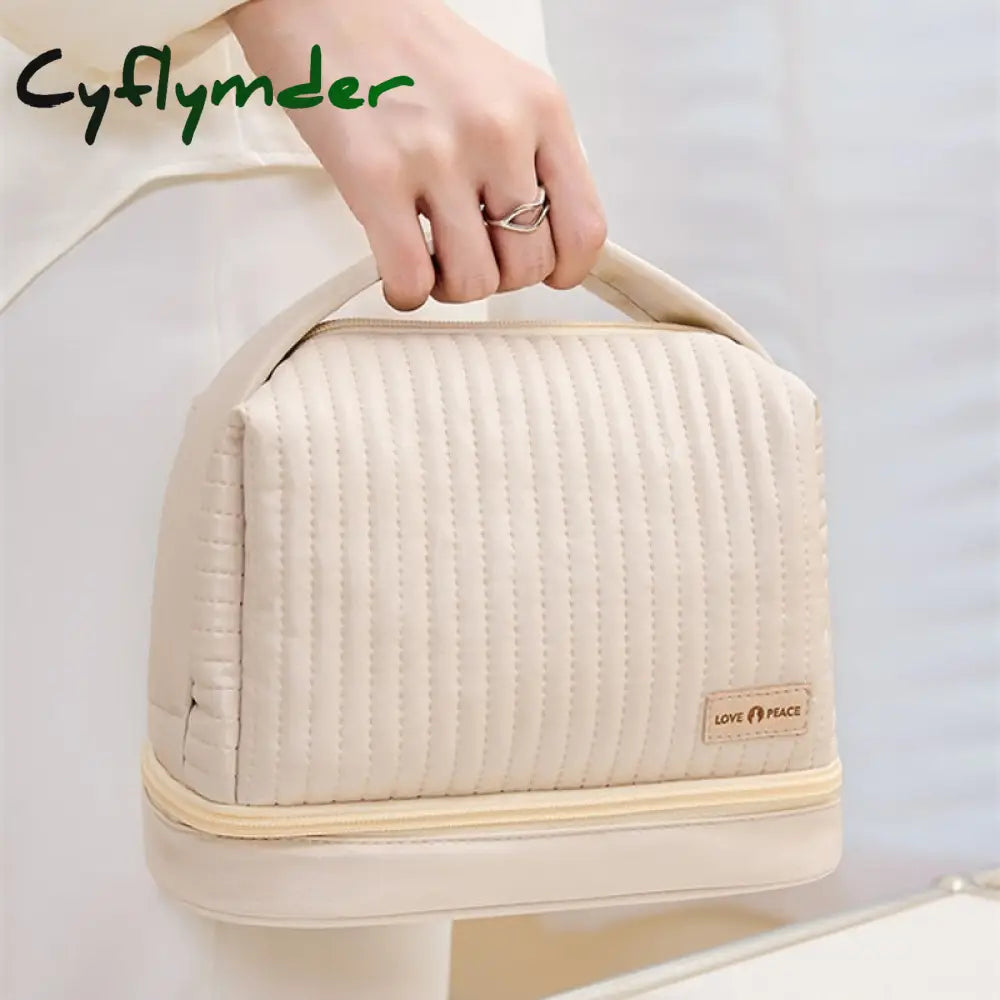 Cyflymder Portable Cosmetic Bags Women Travel Dry Wet Separation Makeup Storage Handbag Overnight