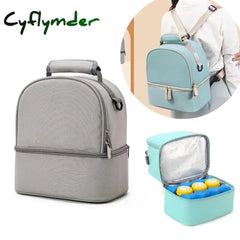 Cyflymder Portable Double Layer Cooler Lunch Bag Oxford Cloth Thermal Insulated Picnic Food Bento