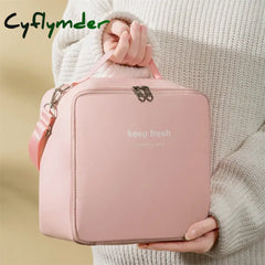 Cyflymder Portable Insulated Crossbody Lunch Bags Waterproof Pu Large Capacity Food Bento Thermal