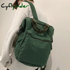 Cyflymder Portable Ladies Canvas School Backpack Trendy Cool Boy Girl Travel Student Bag Male