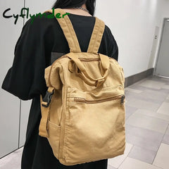 Cyflymder Portable Ladies Canvas School Backpack Trendy Cool Boy Girl Travel Student Bag Male