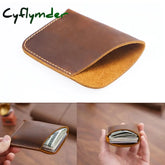 Cyflymder Portable Leather Money Bag Hand-Stitched Vintage Cowhide Wallet Card Holder Pouch Organizer