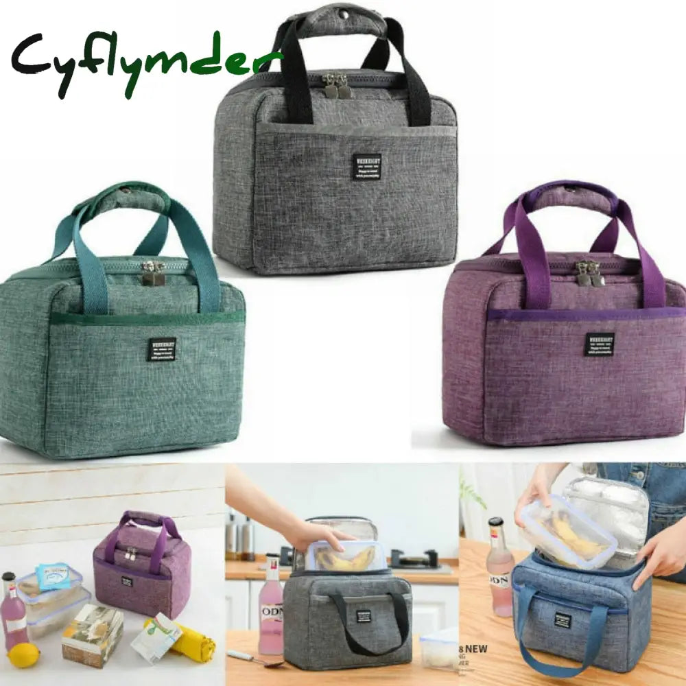 Cyflymder Portable Lunch Bag New Thermal Insulated Box Tote Cooler Handbag Bento Pouch Dinner