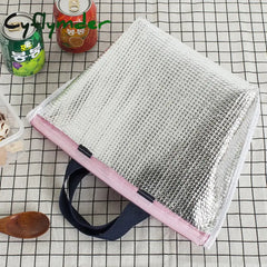 Cyflymder Portable Lunch Box Bag Embroidery Names School Food Storage Bags Beer Cooler Handbag