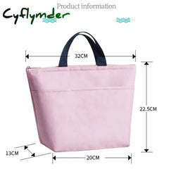 Cyflymder Portable Lunch Box Bag Embroidery Names School Food Storage Bags Beer Cooler Handbag