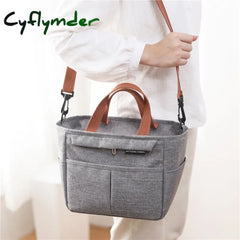 Cyflymder Portable Lunch Box Insulated Thermal Bag Picnic Food Cooler Pouch Large Capacity Shoulder