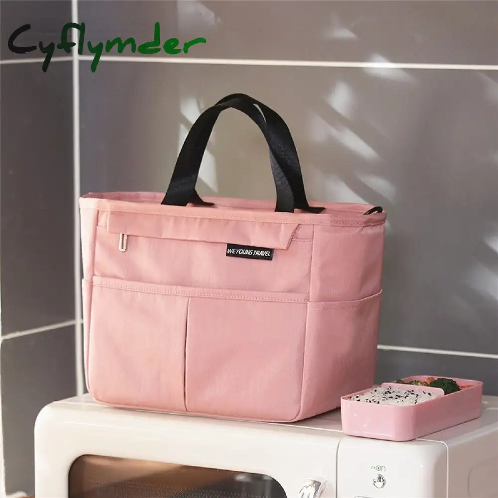 Cyflymder Portable Lunch Box Insulated Thermal Bag Picnic Food Cooler Pouch Large Capacity Shoulder