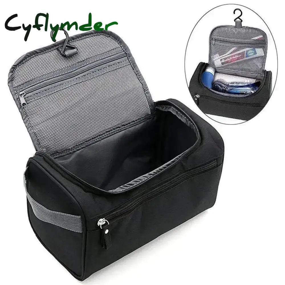 Cyflymder Portable Makeup Bag Unisex Capacity Waterproof Cosmetic Organizer Toiletry Hanging Case Pouch for Women Men
