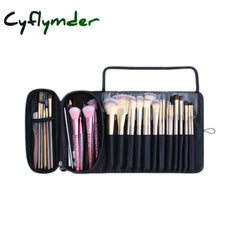 Cyflymder Portable Makeup Brush Bag - Organize Your Cosmetics And Travel In Style (Black)
