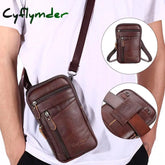 Cyflymder Portable Men’s Mobile Phone Pockets Leather Belt Clip Bag Pouch Fashion Crossbody