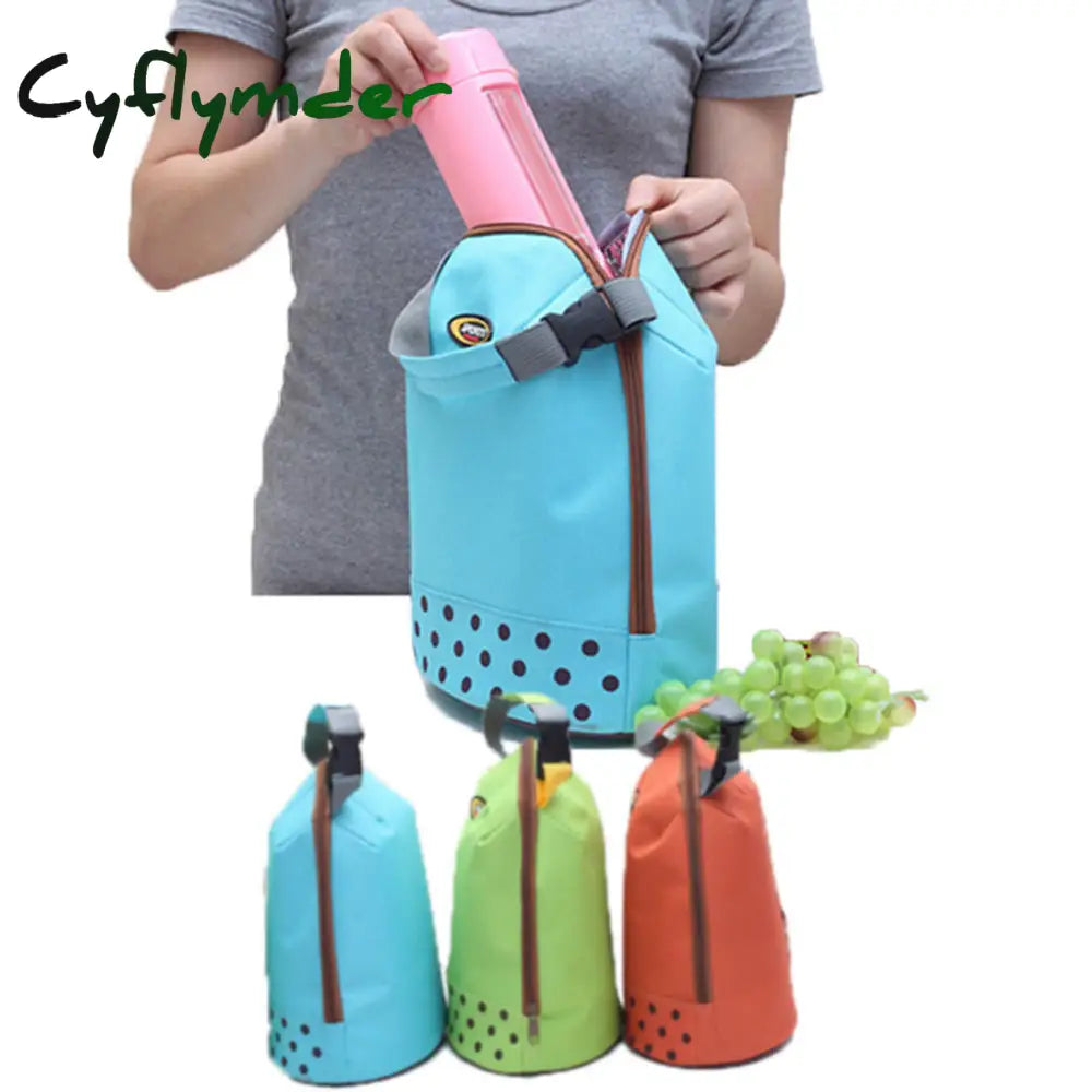 Cyflymder Portable Travel Picnic Oxford Tote Bag Organizer Insulated Thermal Carry Bento Food